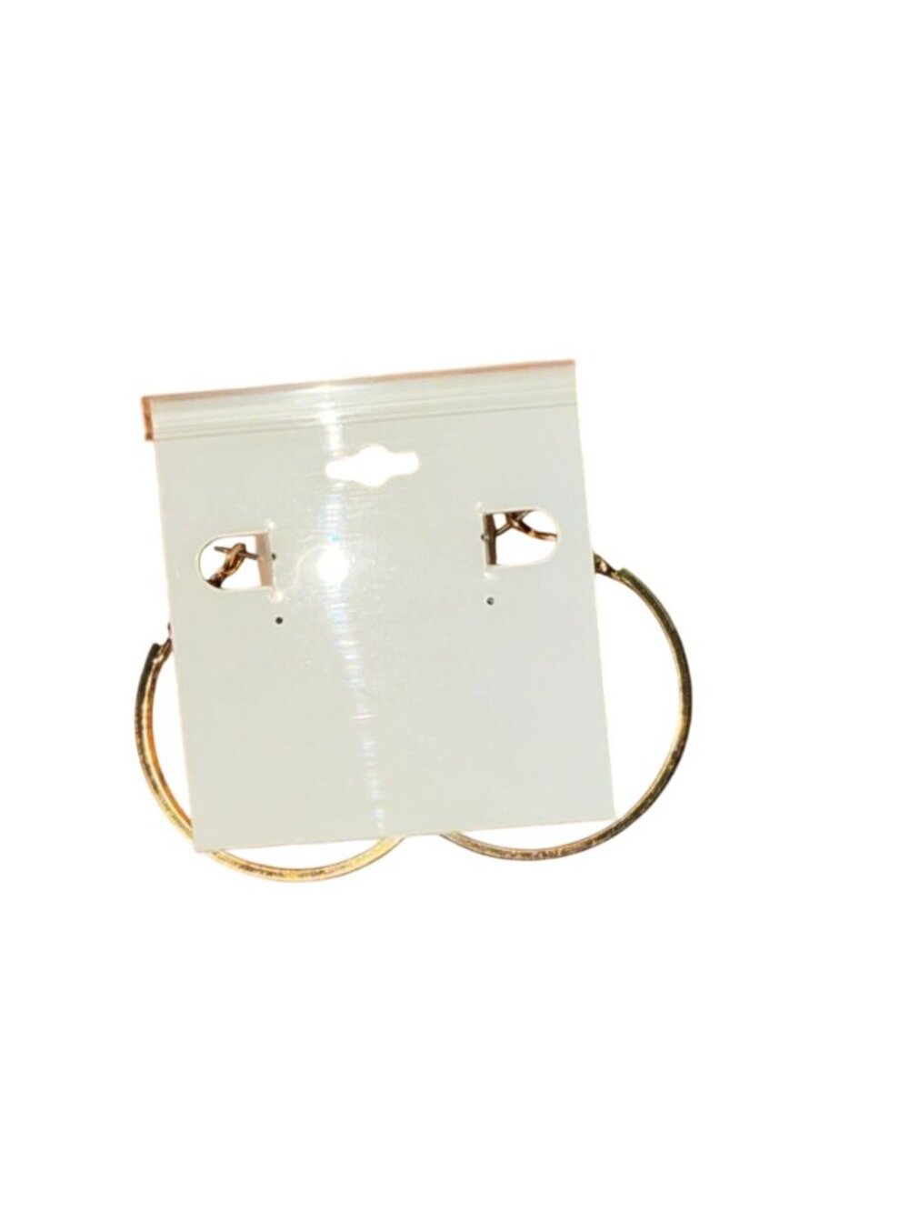 Brushed Gold Tone Hood Earrings-1.75 in Hoops-Sensitive Ears-Hypoallergenic-New - Picture 2 of 5
